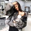 Winter Fashion Women's Artificial Silver Fox Fur Coat Fluffy Thick Warm False Fur Jacket