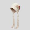 Autumn and Winter Fashionable Knitted Hat for Women Sweet and Warm Hat with Straps Yarn Pullover Hat
