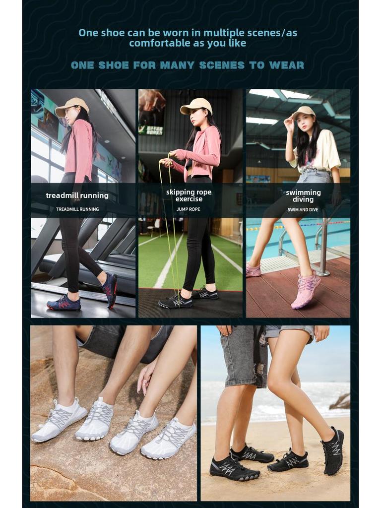 Обувь для плавания на открытом воздухе большого размера для мужчин и женщин - Летняя пляжная и речная обувь для заброда и отдыха на пять пальцев