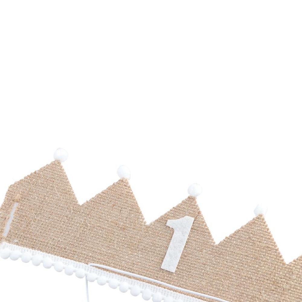 Supplies with Elastic Strap Baby Decor Anniversary Cap Burlap Crown Hat Baby Birthday Party Hat