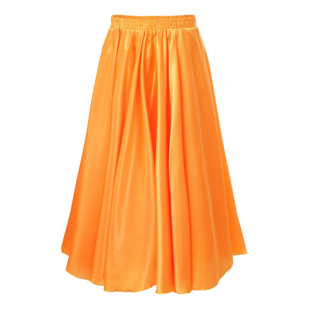 Kids Girls Stylish Dance Clothing Elastic Waistband Large Swing Loose Half-length Skirt