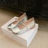 Inner Height-increasing Soft-soled Mary Jane Shoes Women's Summer New Silver High-end One-word Single Shoes