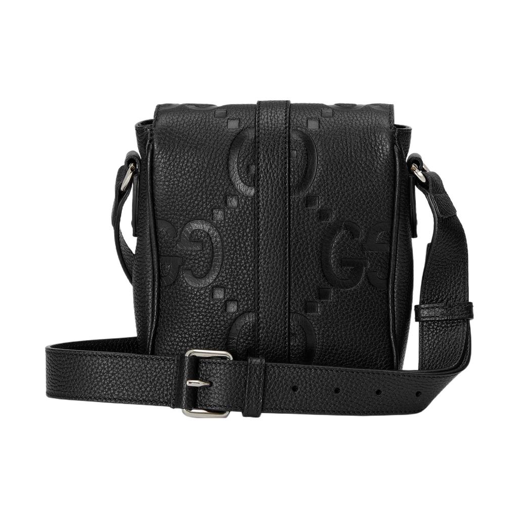 Gucci Большая сумка-мессенджер с логотипом Jumbo GG Super Double G, регулируемым плечевым ремнем, магнитной застежкой, мужская сумка на плечо, черная 760235-AABY0-1000