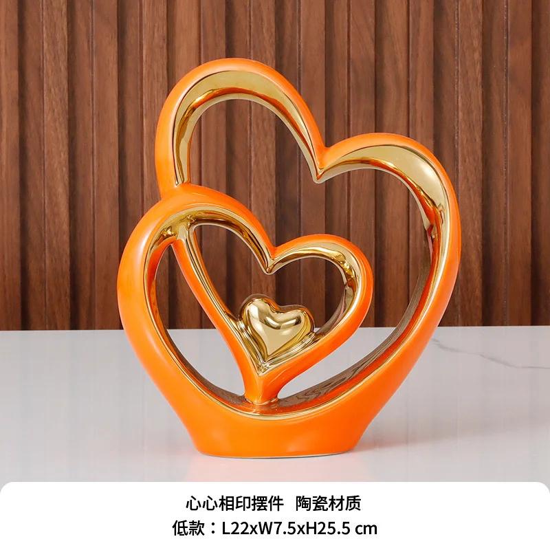Скандинавская романтическая атмосфера скульптура украшение керамическая любовная связь свет роскошь сочетание домашний День святого Валентина украшение