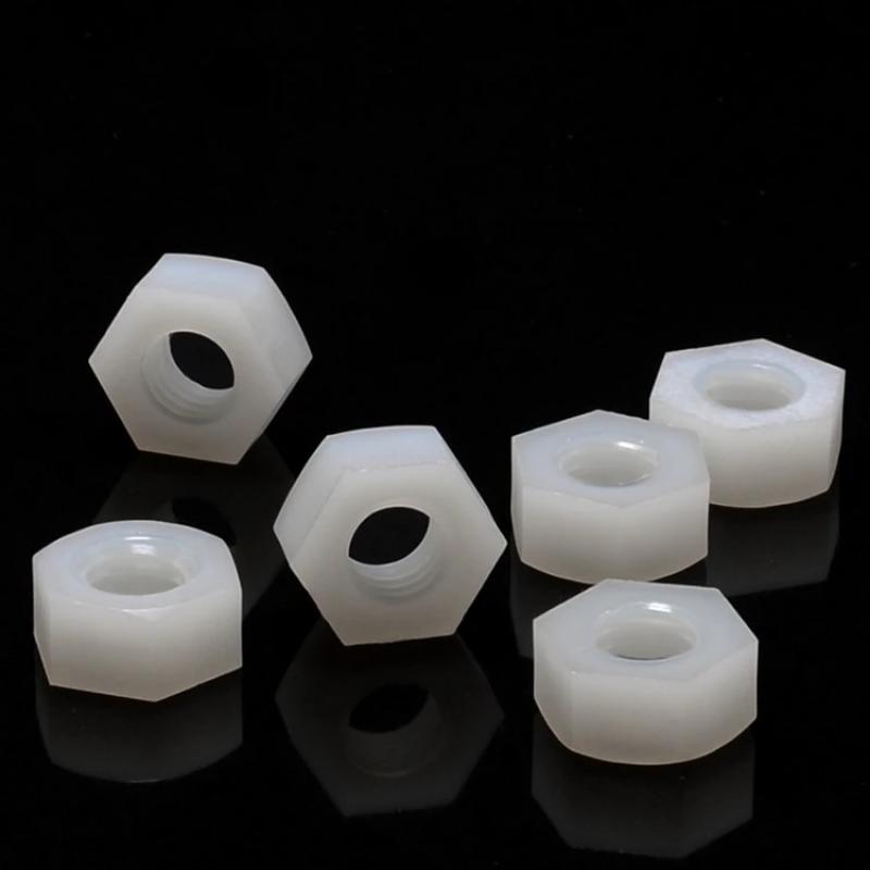10/25 шт. 13 размеров M2 M2,5 M3 M4 M5 M6 M8 M10 M12 M14 M16 M18 M20, нейлоновые шестигранные гайки, болты, гайки, белые гайки
