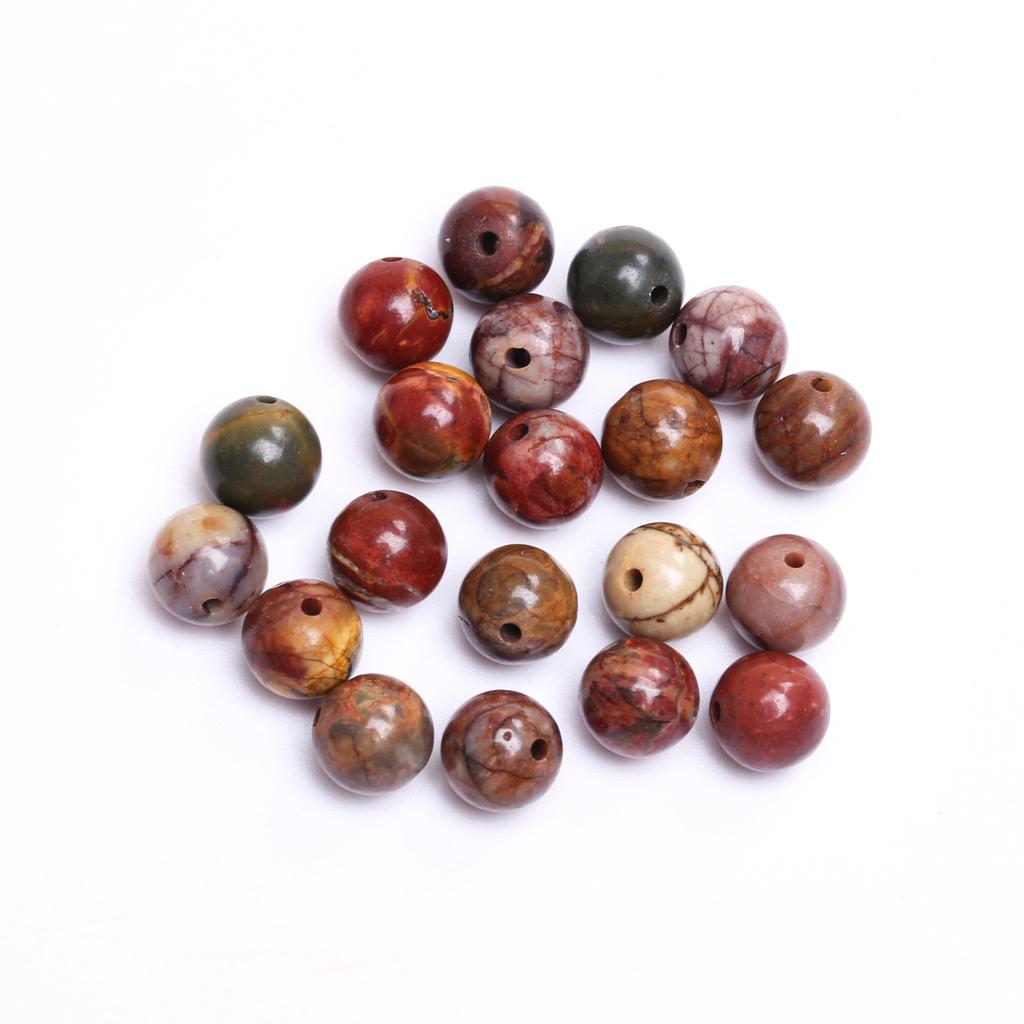 Товары для вечеринок Материалы для изготовления украшений своими руками Бусины из яшмы Пикассо Бусины из натурального камня Бусины россыпью Круглые 4/6/8/10 мм Подвески для рукоделия своими руками