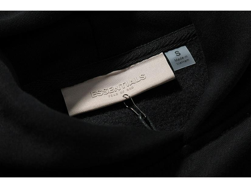 ESSENTIALS 1977 Double-Line Flocking Letter Hooded Sweatshirt for Men and Women