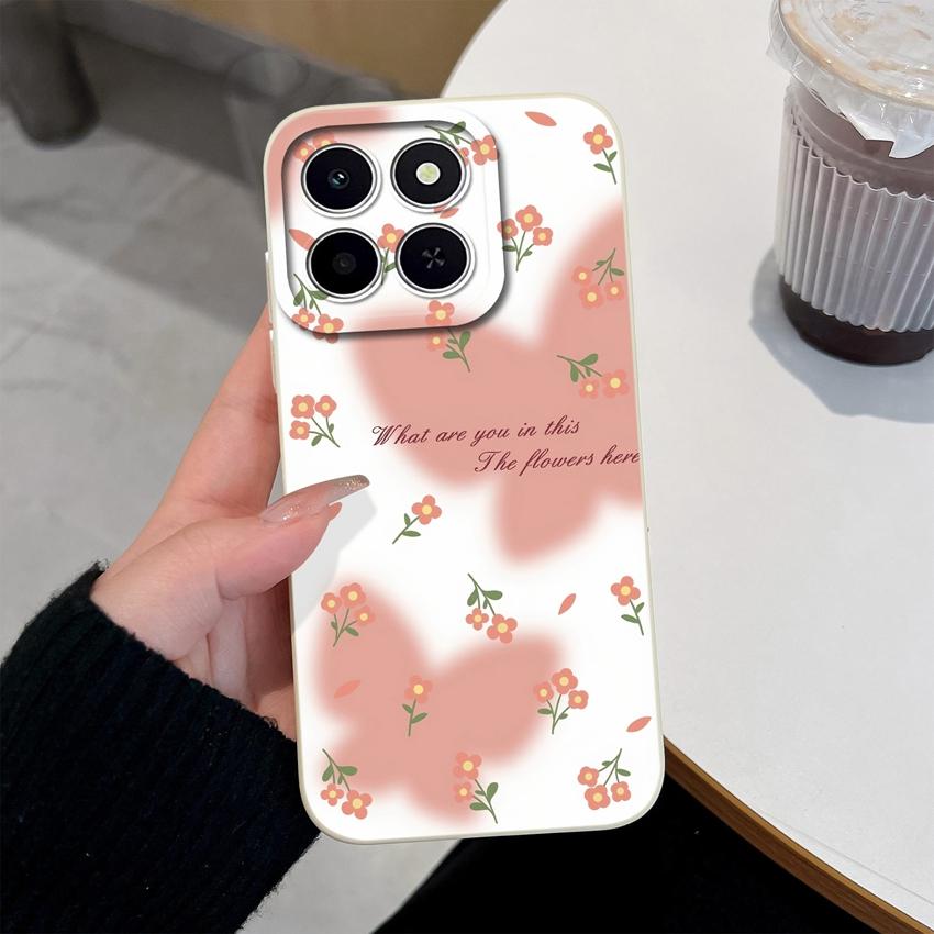 Для Huawei Honor X6C X7C 400 Pro Lite Чехол для телефона Милые розовые облачные узоры Жидкий силикон Недавно обновленные Противоударные Защитные чехлы Для Huawei Чехол