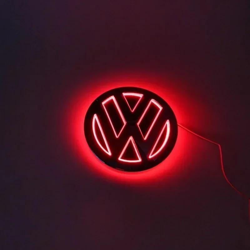 BHMTQ1 VW 11cm 5D Logo Light LED Rear Badge Light Front Grille For VW CC Bora Golf Jetta POLO MAGOTAN Passat Logo Light Trunk Sticker