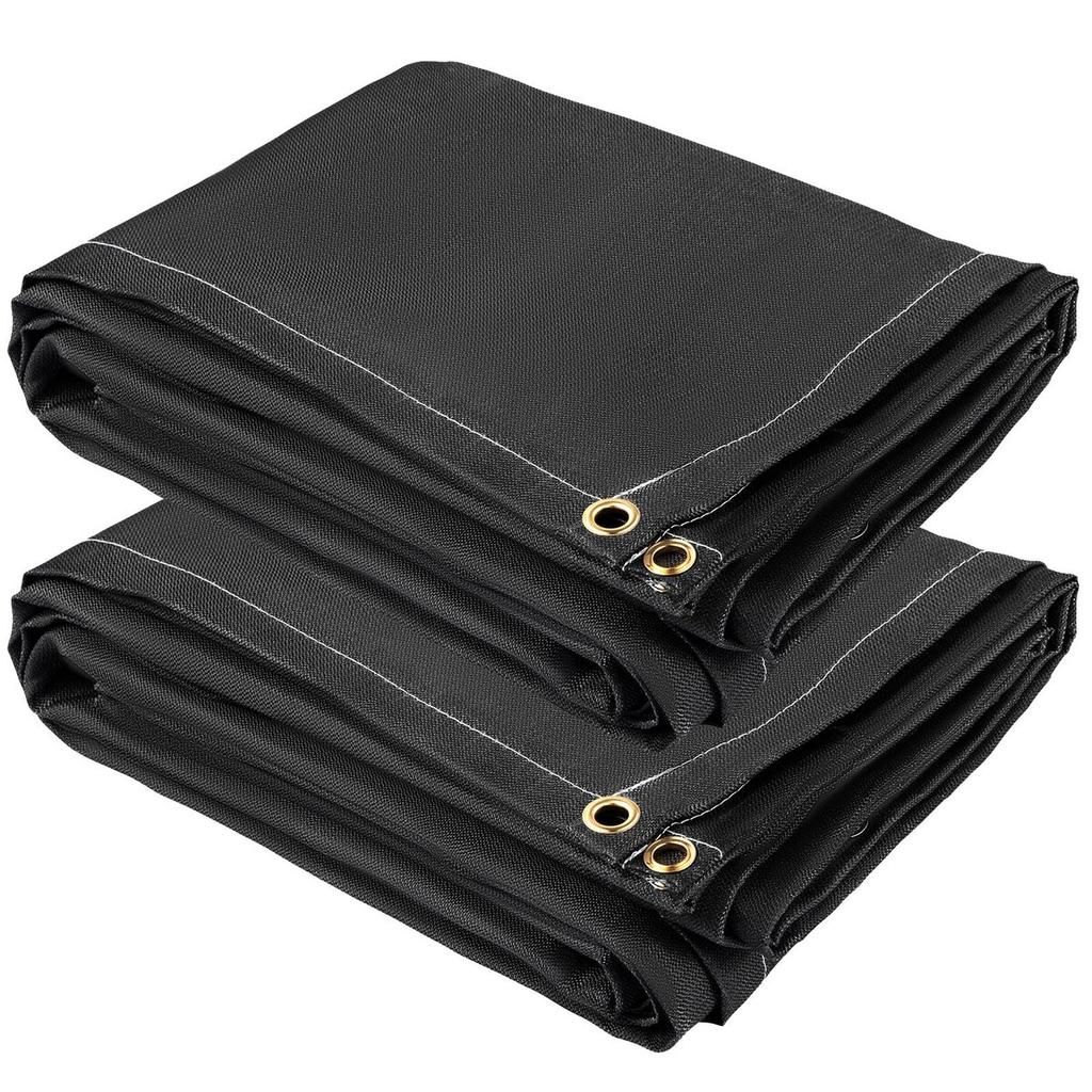 Fire Blankets, 2 Pack Welding Blankets, 8' x 10' Fire Suppression Blanket, 1022°F Flame Retardant Blanket, Black Fire Emergency Blankets, Fiberglass