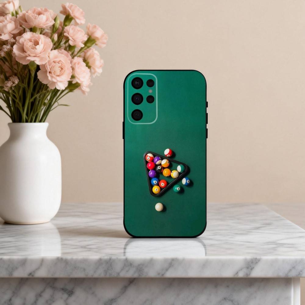 B-Billiards B-Ball S-Sports Phone Case For Samsung S25,24,23,22,30,21,10,9,Ultra,Plus,Lite,FE,4,5 G Soft Black Case