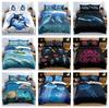 3D Ocean Animal Theme Bedding Set Whale/Jellyfish/Other Down Duvet Cover and Pillow Case Microfiber Fabric Washable Room Home Decoration