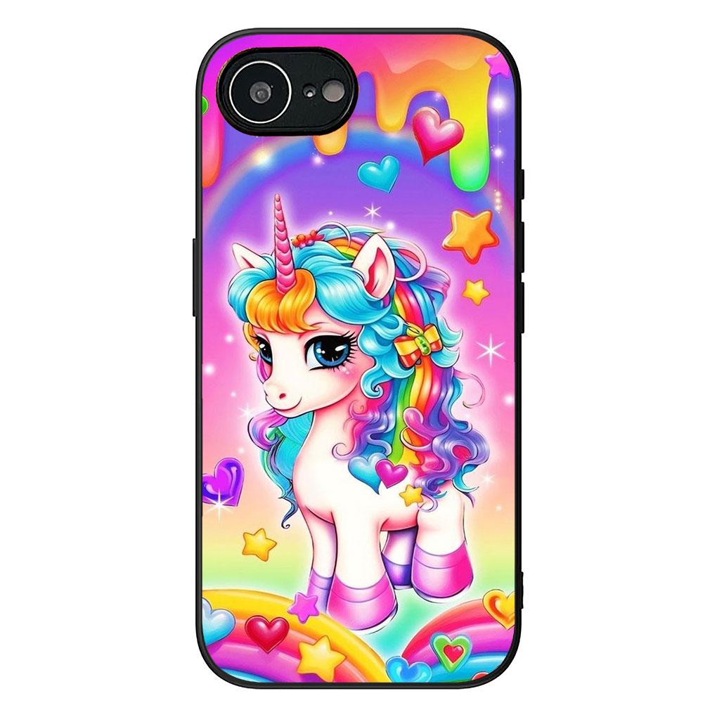 Phone Cover for Apple iPhone 13 12 Mini XS 11 Pro Max 7 8 Plus XR SE 2022 2020 SE3 Case Rainbow Unicorn Anime Cartoon Horse