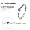 New 925 Silver Vintage Dewdrop Treasure Blue Love Ring For Women Fit Wedding Party Jewelry Gift