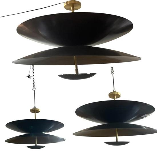 Black Pendant Lighting Fixture Modern Ceiling Industrial Hanging Light for Kitchen, Dining Room, Living Room Décor 50.8 X 60.96 Cm