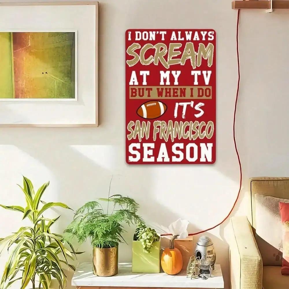 San Francisco 49ers NFL Metal Sign Vintage Wall Art Decor Officially Licensed Man Cave Football Gift