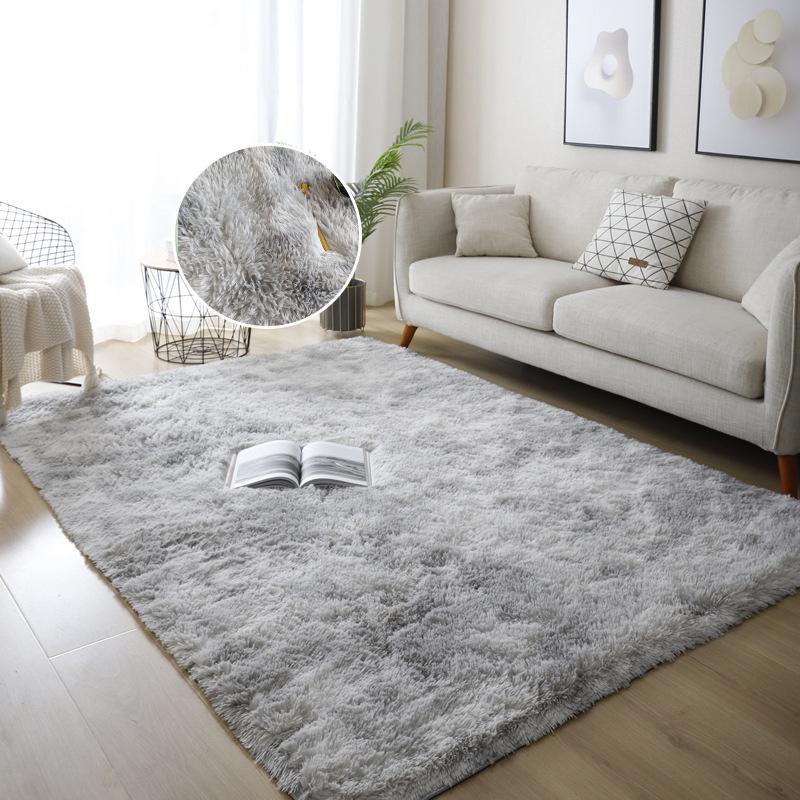 Красочный плюшевый ковер для спальни, градиентный мохнатый ковер, украшение для дома, милый радужный пушистый ковер, скандинавский стиль, напольный коврик для детской комнаты