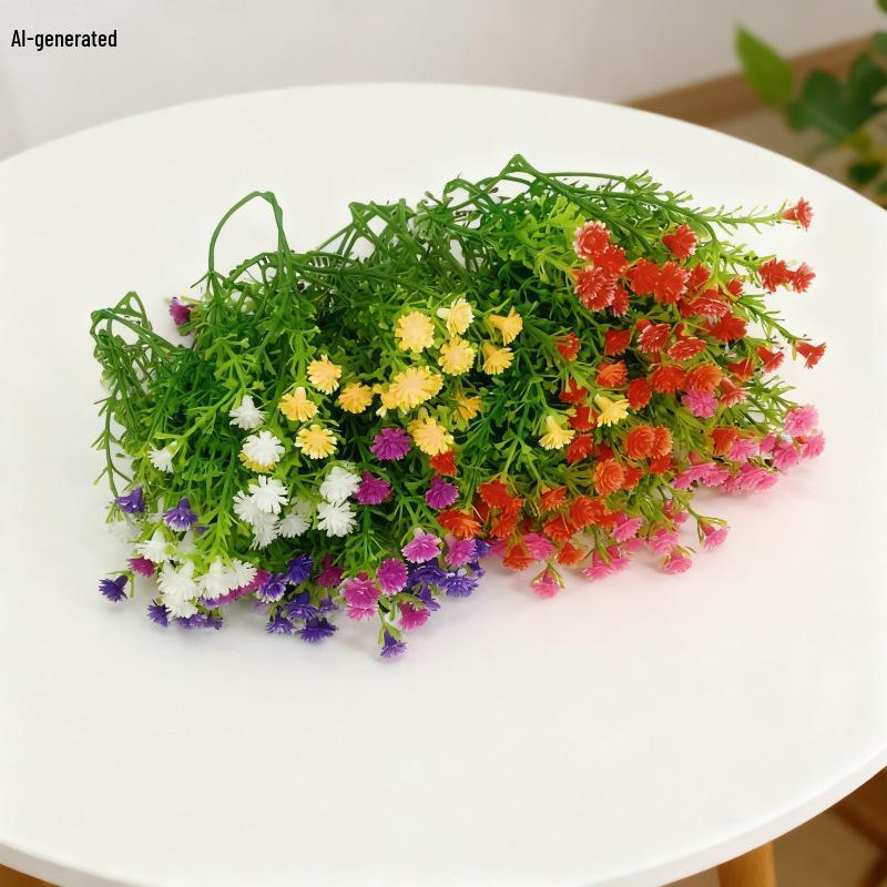 Handmade Gypsophila Fake Flowers and Grass Bouquets for Decoration