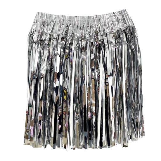 Rain Skirt Dance Costume Streamer Fringe Half Skirt for Beach Parties Sequin Cheerleading Team Dress for Adults Kids