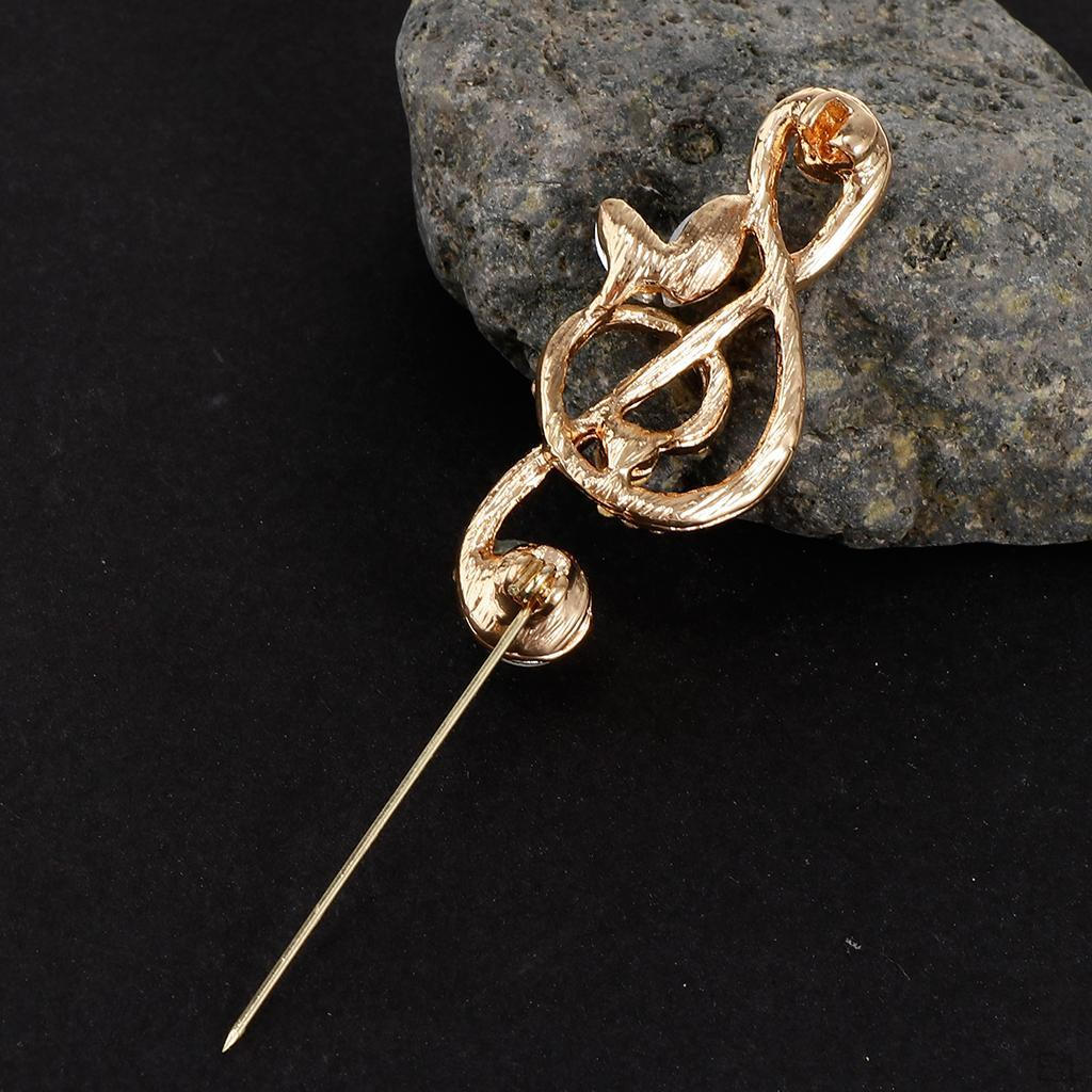 Женская брошь с кристаллами Rhiness, музыкальная нота, булавка, корсаж, ювелирный подарок для