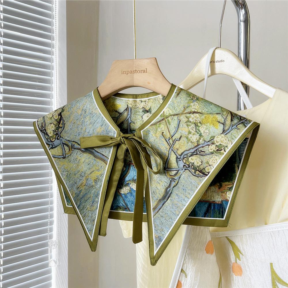 Shawl Fake Collars for Women Detachable Lapel Shirt Bowknots Scarf Girls Summer Dress False Collar Neckwear Cape Corbatas