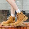 Большие желтые ботинки пара ретро ботинки Мартин женские британский стиль высокий верх тренд рабочие ботинки модные универсальные ботинки 82599-J