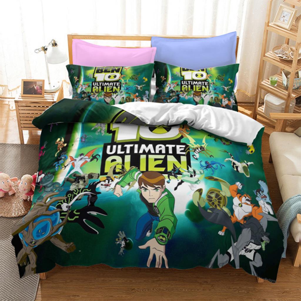 Anime Ben Gwen Duvet Cover 10 Cartoon Bedding Sets Boys Adult Gifts Bed Set 2/3 Pcs Quilt Comforter Covers Home Textiles