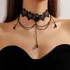 Vintage Multi-layer Lace Chain Necklace Women Personalised Exaggerated Collarbone Chain Lace Necklace Collar