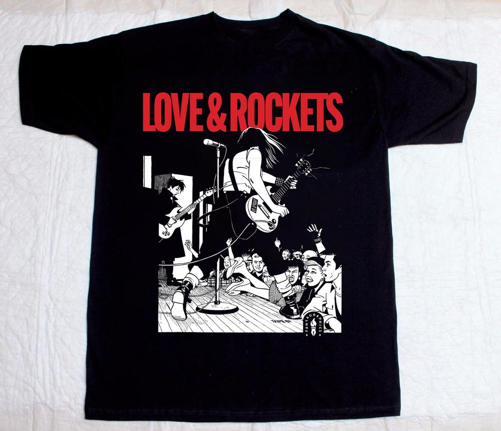 Rare Love and Rockets Band Cotton Gift For Fan Black S-2345XL T-Shirt S3546 Unisex T-Shirt