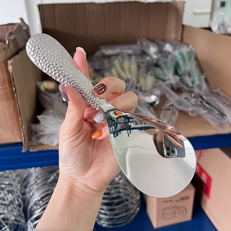 Утолщенная ложка для риса из нержавеющей стали в японском стиле с длинной ручкой, лопатка для рисоварки, шведский стол, сервировочный совок, кухонная утварь для дома