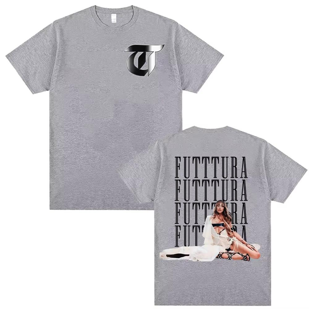 Футболка с принтом Tini Stoessel Futtura Tour Мужская Женская Одежда Эстетичная Оверсайз Футболка Уютная Мужская Хлопковая Футболка