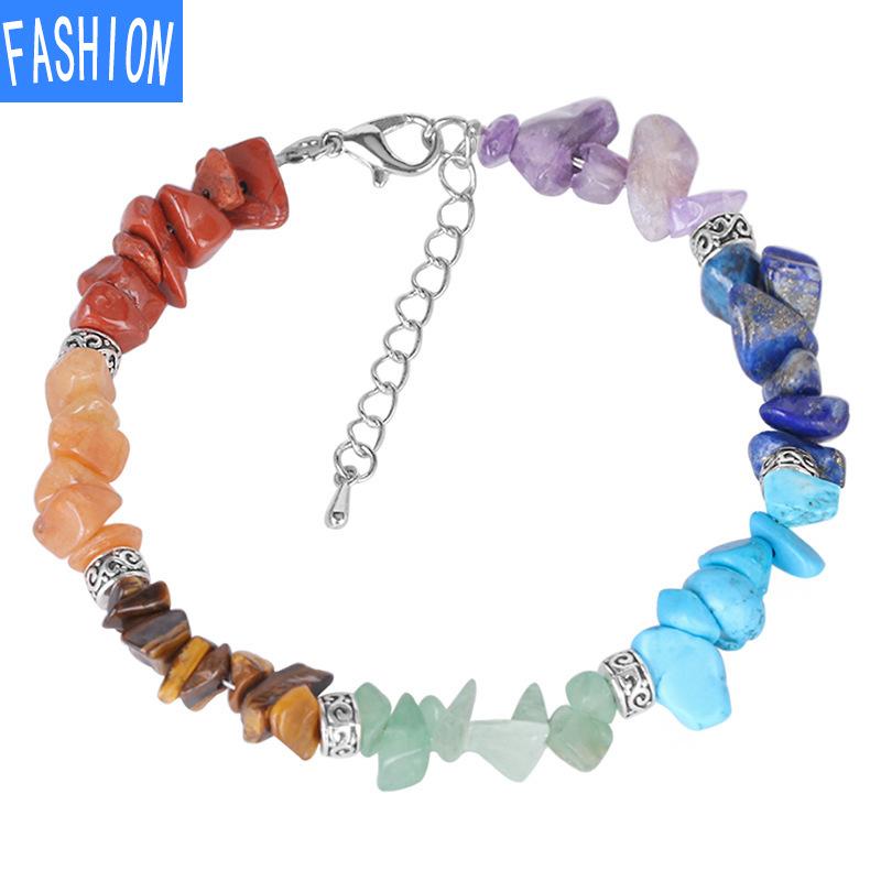 Нерегулярные полудрагоценные камни, браслет из натуральных кристаллов, браслет для йоги, медитации, чакры, подарок