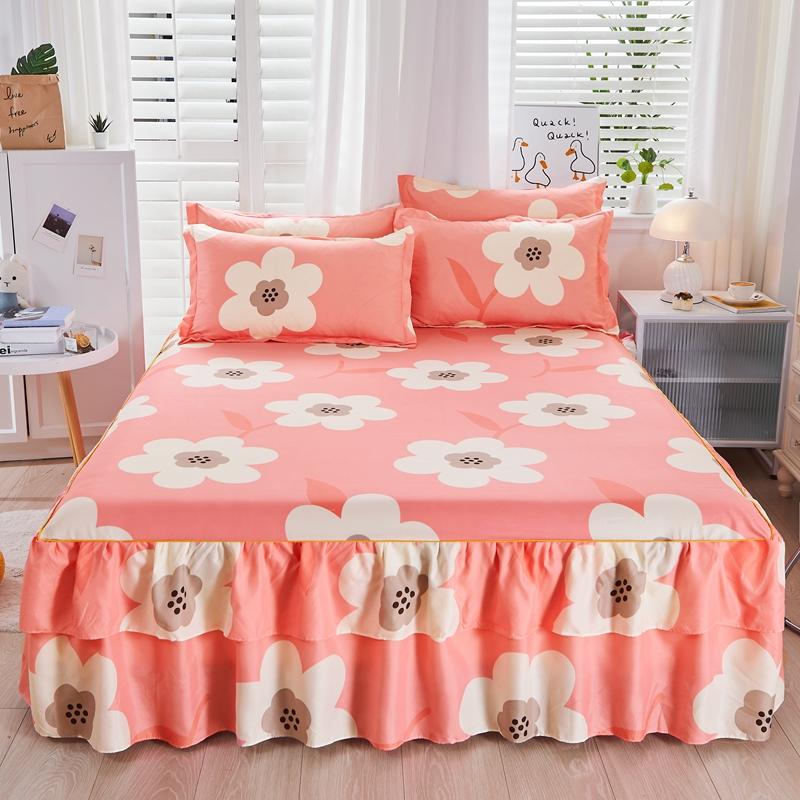 1PC Pastoral Style Bed Cover Colchas De Cama Matrimonial Double Lace Bed Skirt King Bedsheets Skirts (pillowcase Need Order)