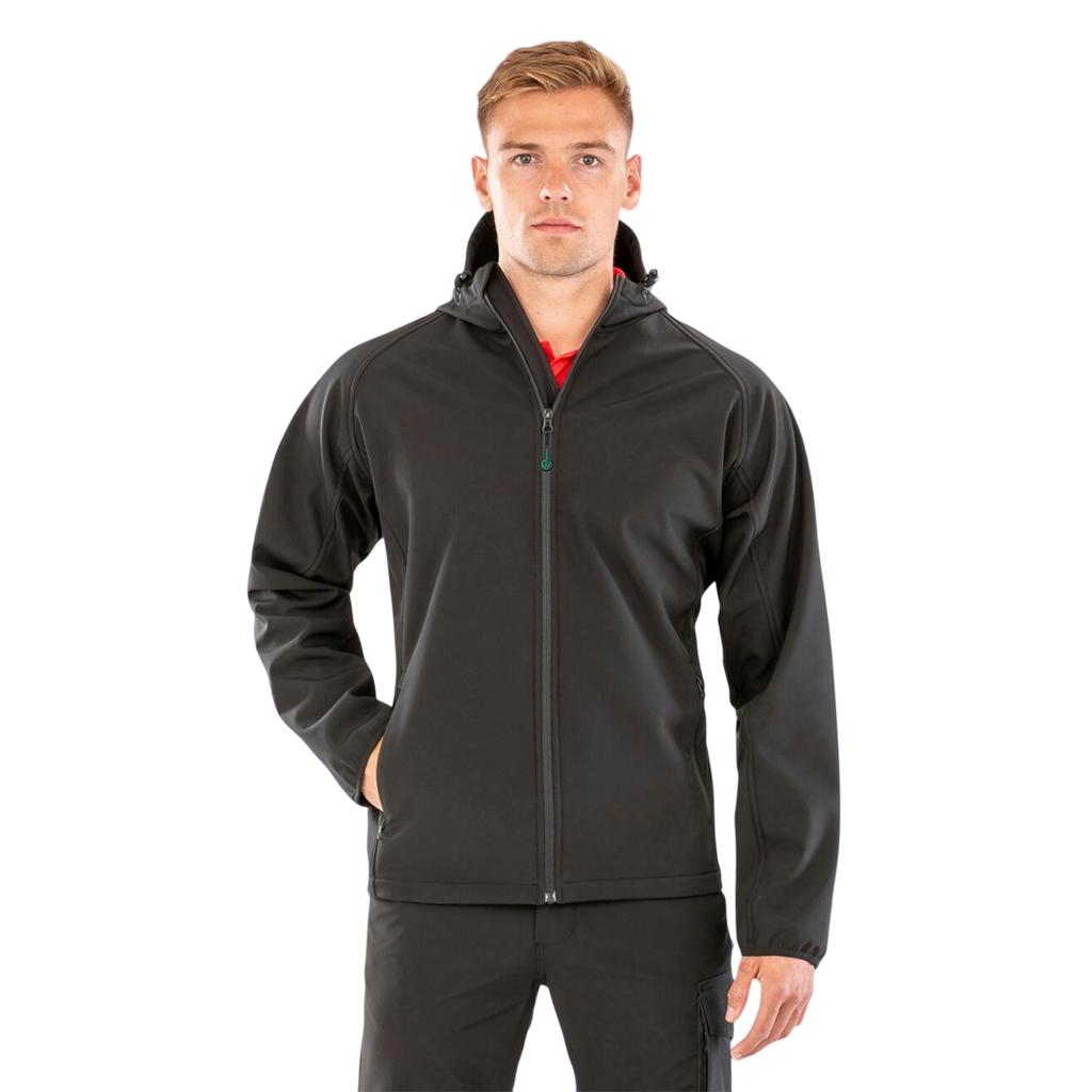 Result Genuine Recycled Mens 3 Layer Hooded Soft Shell Jacket