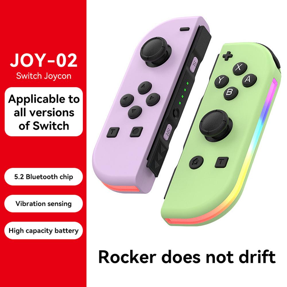 Контроллер Joy BT 5,2 RGB со светодиодным переключателем L/R, джойстик для Switch/Lite/Oled геймпадов JoyCon, джойстик с двойной вибрацией