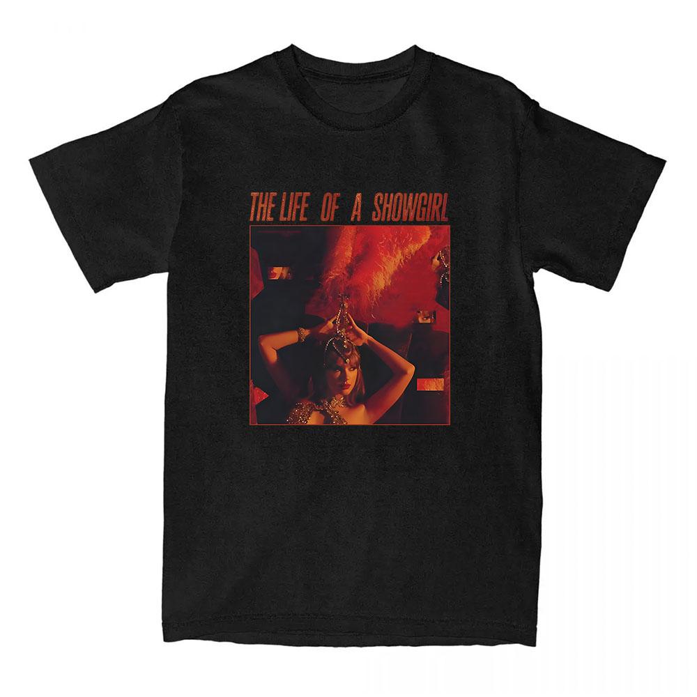 Album The Life of A Showgirl Printing T-shirt Short Sleeve Cotton O-neck Tshirts Casual Unisex Streetwear Women Men Clothing Tee