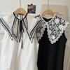 Sweet Hollow Out False Collar Knitted Blouse Shoulders Fake Collar  Spring