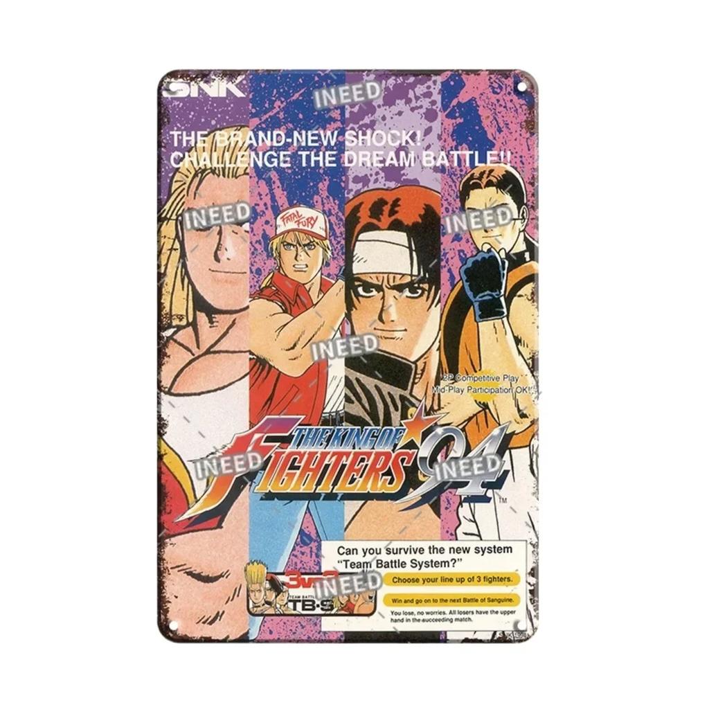 Vintage King Of Fighters Metal Tin Sign  Classic KOF Game Poster Retro Gamer Room Decor  Wall Art Plaques for Home Decor