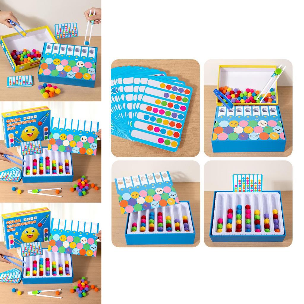 Детская развивающая игра на сопоставление цветов с помощью зажимов и шариков, изготовленная из бумажных материалов, для интерактивной игры родителей и детей.