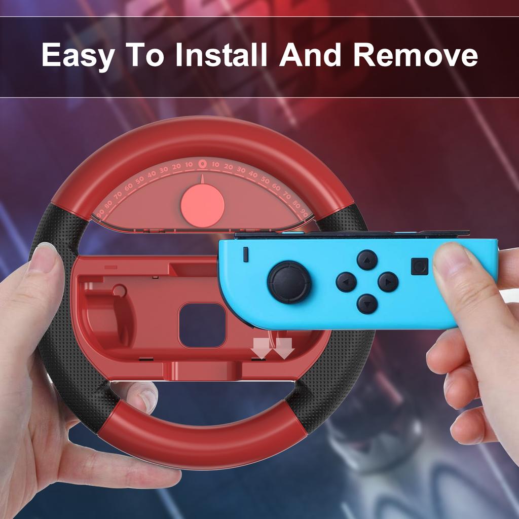 Рулевое колесо LinYuvo для контроллера Switch Joycon, рулевое колесо Switch Racing, ручка для вождения Mario Kart 8 Deluxe, 2 комплекта колес