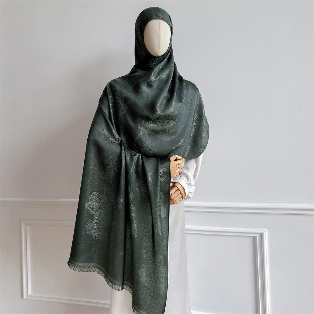 Luxury Paisley Pattern Women Hijab Gold Thread Jacquard Scarf Muslim Wraps Ramadan Islam Headscarf Shawl Turban Neckerchief