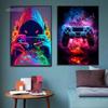 Game Wall Art Pictures Neon Colorful Gamer Gaming Controller Gaming Room Canvas Posters and Prints Canvas Painting Home Decor