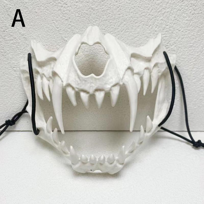Японский Хэллоуин Аниме Половина Маска Скелет Животного Маска Дракона Скелет Косплей