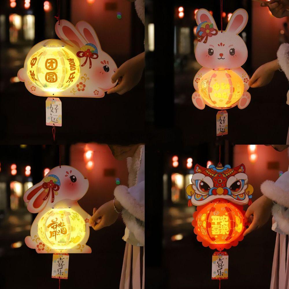 Luminous Rabbit Lantern Hanging Handheld Luminous Lantern Mid-Autumn Festival Lantern Chidlren