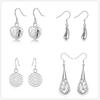 4 pair/LOT  Sterling  Earring Set  Color Fashion Charms Earrings for Women Lady Girl Wedding Jewelry  Cute
