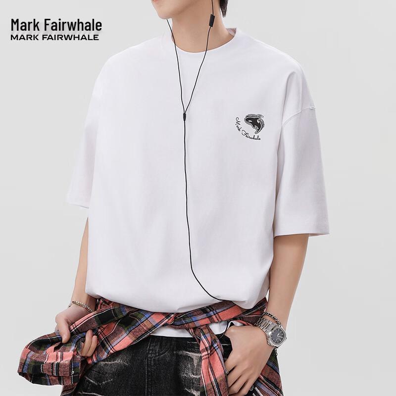 Mark Fairwhale Men's American Casual Whale Logo Cotton T-Shirt