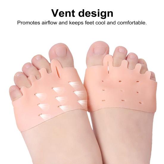 1 Pair Silicone Toe Separators for Women Supportive Toe Spacers for Overlapping Toes Foot Corrector Forefoot Pad for Plantar Pain Relief