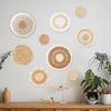7/9Pcs/Set Boho Wall Basket Decoration Handmade Woven Round Flat Wall Hanging Decor Bohemian Decorative Rustic Rattan Seagrass Wicker Wall Art