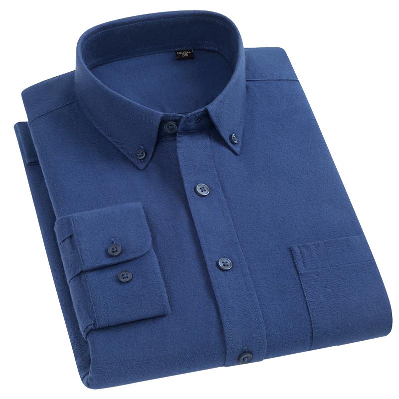 5XL Мужская Рубашка с Длинным Рукавом Приталенная Хлопок Оксфорд Классическая в Полоску Рубашка Мужская с Длинным Рукавом Клетчатые Рубашки Повседневная Деловая Мягкая Уютная