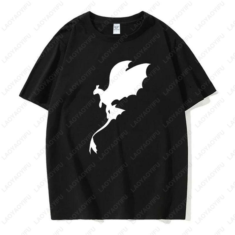 Toothless Light Fury Shirt How To Train Your Dragon for Men Women TShirt Movie Couple Matching Cotton Simple Tee for Unisex Gift